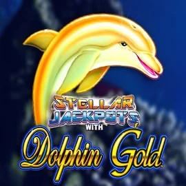 Dolphin Gold with Stellar Jackpots slot visual from Lightning Box Game available on luckypayslogin.com